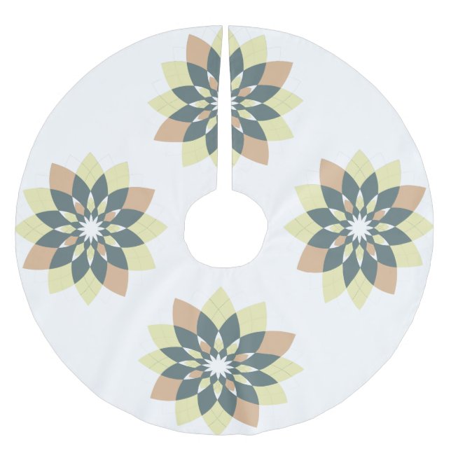 Elegante moderne geometrische Sternenbursts Polyester Weihnachtsbaumdecke (Vorderseite)