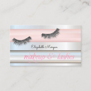 Elegante moderne gestreifte Glitter-Wimpern, Visitenkarte