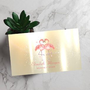 Elegante Moderne Girly Funny, Flamingos Herz Visitenkarte