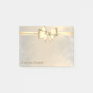 Elegante Moderne Girly, Gold Bow - Personalisiert Post-it Klebezettel