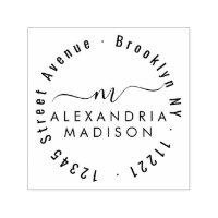 Elegante Moderne Girly Script Monogram-Adresse