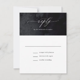 Elegante moderne Glam Black Goth Wedding RSVP Card Karte