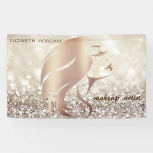 Elegante moderne glamouröse Glitzer-Gesichtssilhou Banner