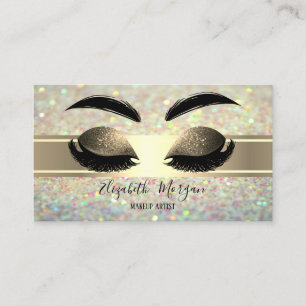 Elegante moderne Glitter Bokeh, Glitter Faux Wimpe Visitenkarte