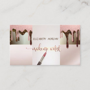 Elegante moderne Glitter Drops, Lippenstift, Make- Visitenkarte