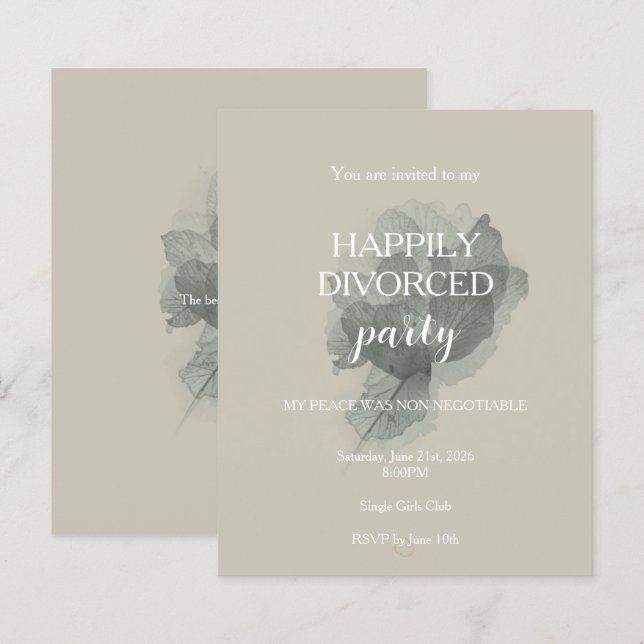 Elegante moderne glückliche Scheidungsparty-Einlad (Vorne/Hinten)
