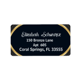 Elegante moderne Gold Black and White Calligraphy Adressaufkleber