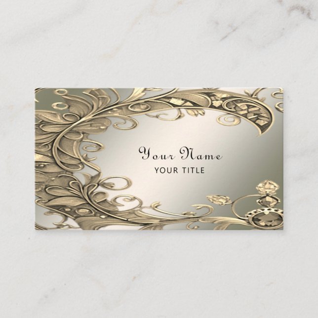 Elegante moderne Gold Decorative Business Card Visitenkarte (Vorderseite)