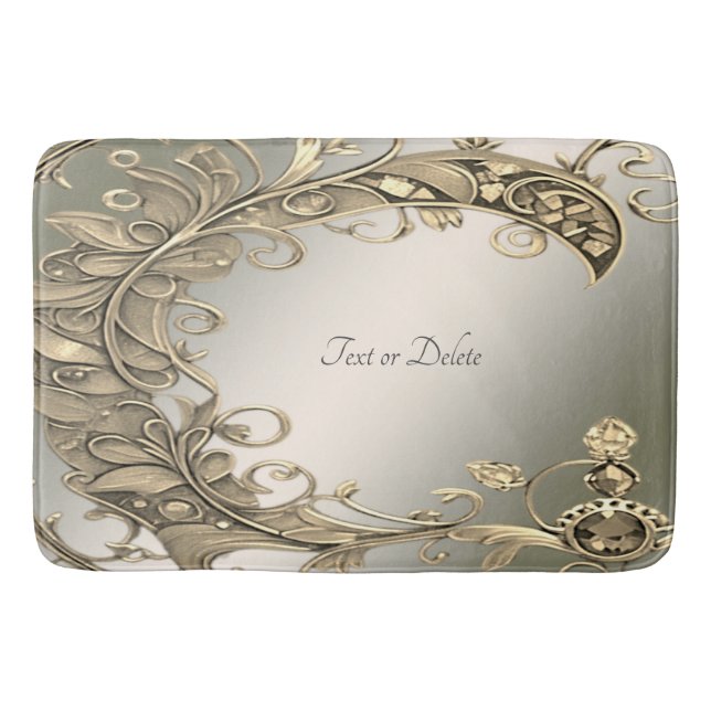 Elegante Moderne Gold Dekorative Badematte (Vorderseite)