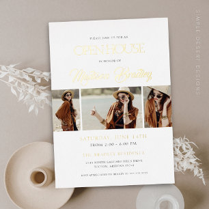 Elegante Moderne Gold Foil Abschluss Ankündigung