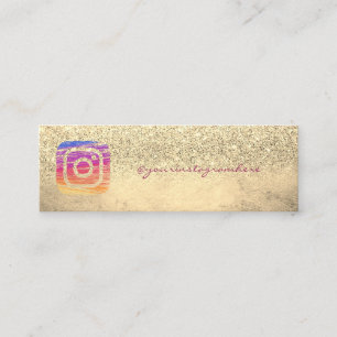 Elegante moderne, Gold Glittery Instagram Social Mini Visitenkarte