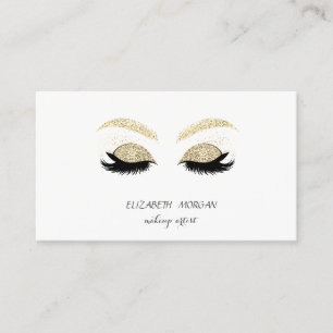 Elegante Moderne,Gold Glitzer Lashes,Makeup artist Visitenkarte