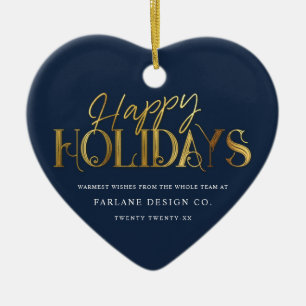 Elegante Moderne Gold Script Business Corporate Bl Keramik Ornament