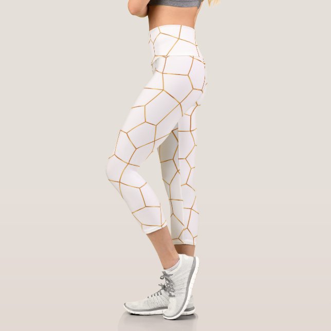 Elegante, moderne Gold Weißharte Glaskollektion Capri Leggings (Links)