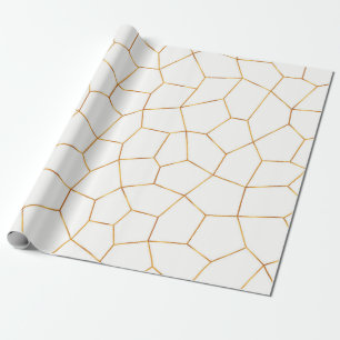 Elegante, moderne Gold Weißharte Glaskollektion Geschenkpapier