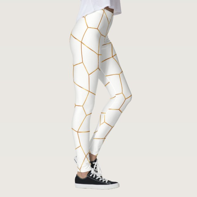 Elegante, moderne Gold Weißharte Glaskollektion Leggings (Rechts)