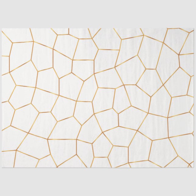 Elegante, moderne Gold Weißharte Glaskollektion Seidenpapier (Vorderseite)