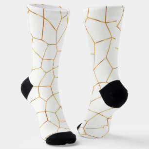 Elegante, moderne Gold Weißharte Glaskollektion Socken