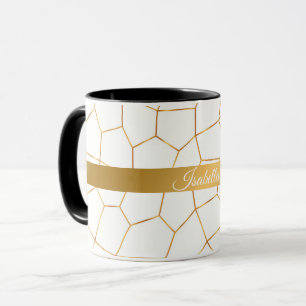 Elegante, moderne Gold Weißharte Glaskollektion Tasse