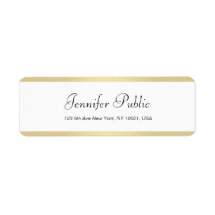 Elegante moderne Gold White Chic Handschrift Einfa