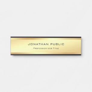 Elegante moderne goldene glanzvolle Vorlage Türschild