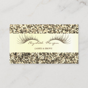 Elegante moderne goldene Glitter, falsche Wimpern Visitenkarte