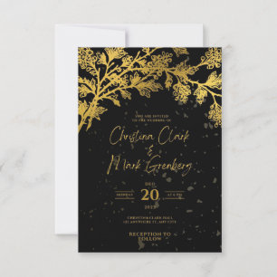 Elegante Moderne Goldene Hochzeit Einladung