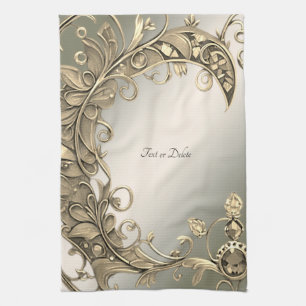 Elegante moderne, goldene Küchenhandtücher Geschirrtuch