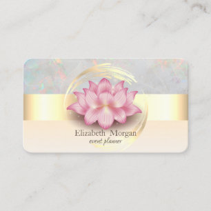 Elegante moderne goldene Streifen-Lotus-Opal-Holog Visitenkarte