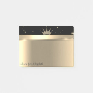 Elegante moderne goldene Tiara - Personalisiert Post-it Klebezettel