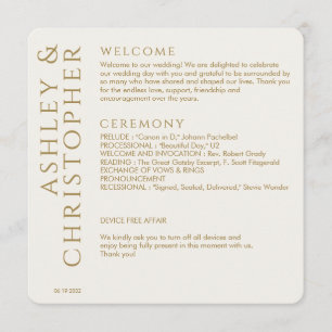 Elegante Moderne Goldhochzeit Programm
