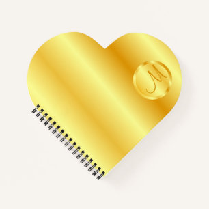 Elegante, moderne Goldlook Monogram Vorlage Notizbuch