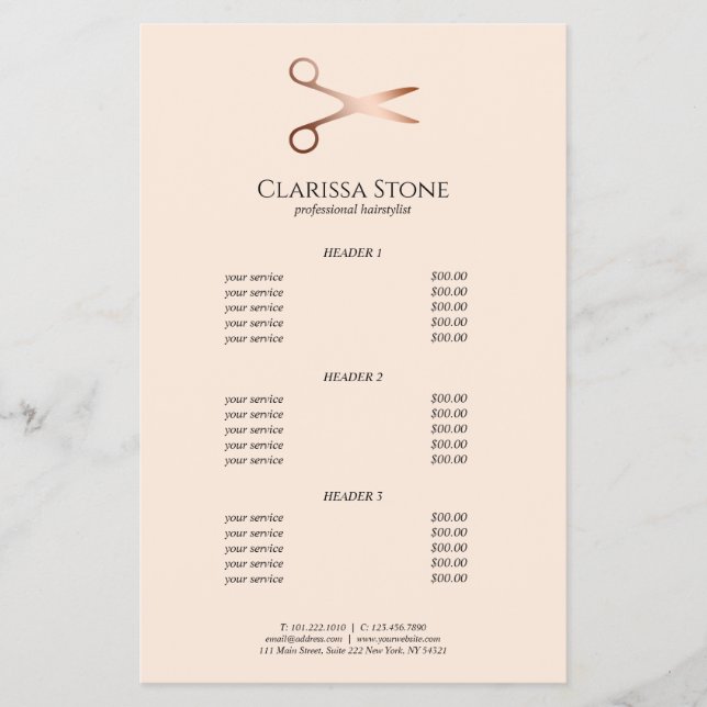 Elegante, moderne Goldschere der Rose Flyer (Vorne)
