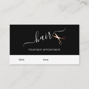 Elegante, moderne Goldschere der Rose Terminkarte