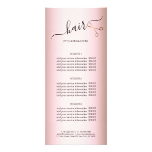 Elegante, moderne Goldschere der Rose Werbekarte