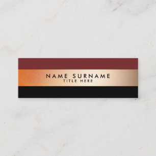 Elegante moderne GoldStripe schwarze Mini Visitenkarte