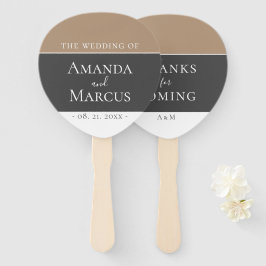 Elegante moderne, graue Beige Keepake-Hochzeit Fächer