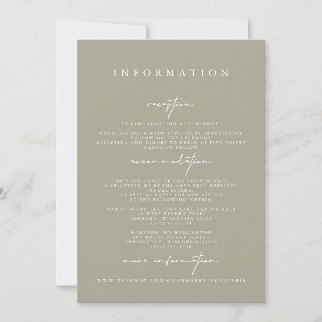 Elegante moderne graue Hochzeitskarten Einladung (Vorderseite)