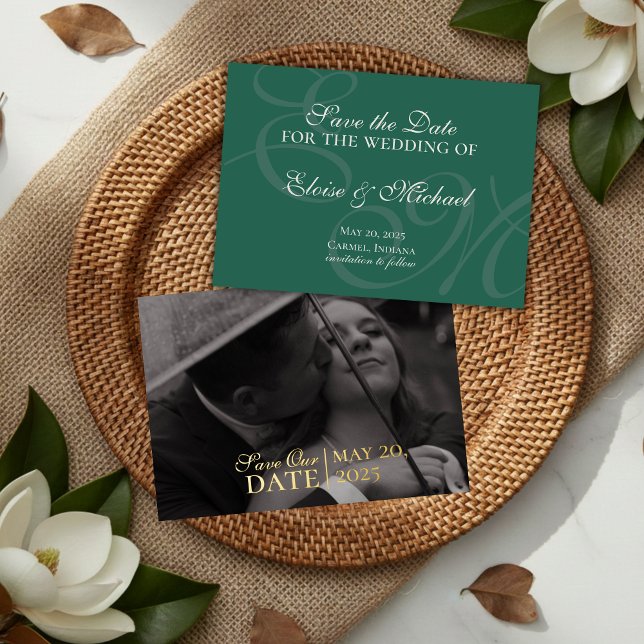 Elegante moderne grüne Foil Wedding rettet das Dat Folieneinladung (Elegant Modern Green Foil Wedding Save the Date Foil Invitation)