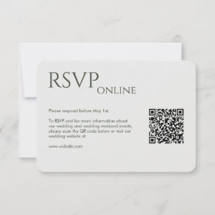 Elegante moderne grüne Hochzeit RSVP Karte