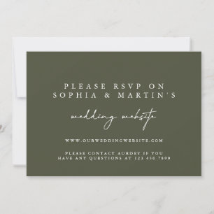 Elegante moderne grüne RSVP-Online-Hochzeitswebsit Einladung