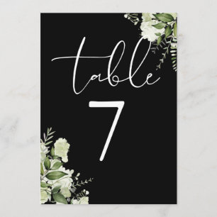 Elegante moderne Grünpflanzen-Blumen-Tischnummer Einladung