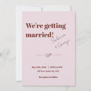 Elegante Moderne handgeschriebene Hochzeit Einladung