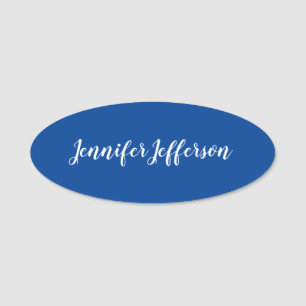 Elegante moderne Handschrift Beruflich Deep Blue Namensschild