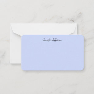 Elegante moderne Handschrift Schlicht Light Blue Mitteilungskarte