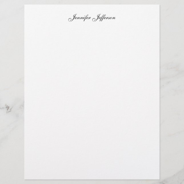 Elegante moderne Handschrift schlicht professionel Briefbogen (Vorderseite)
