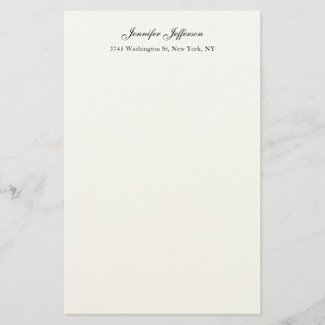 Elegante moderne Handschrift schlicht professionel Briefpapier (Vorderseite)