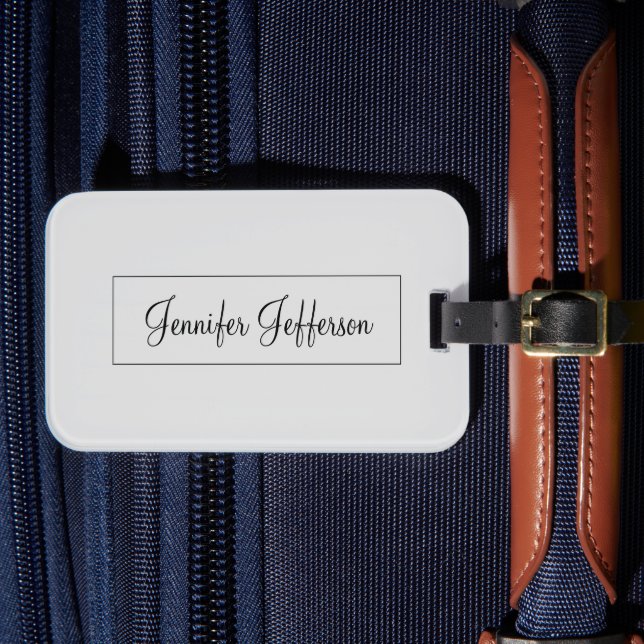 Elegante moderne Handschrift schlicht professionel Gepäckanhänger (Vorderseite Insitu 4)