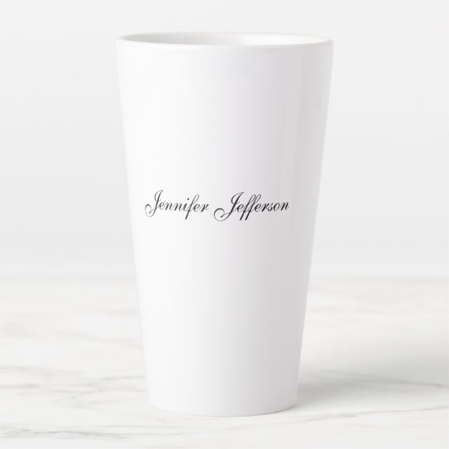 Elegante moderne Handschrift schlicht professionel Milchtasse (Vorderseite)