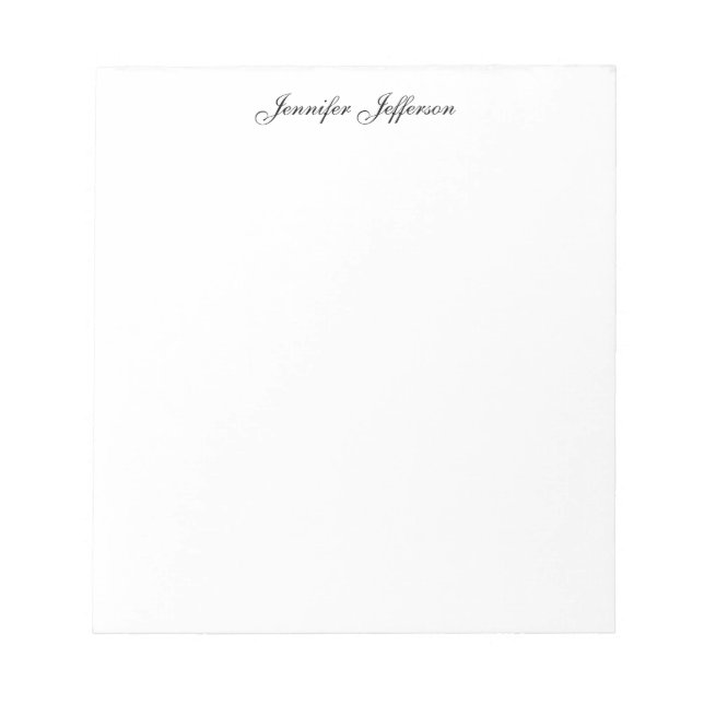 Elegante moderne Handschrift schlicht professionel Notizblock (Vorderseite)
